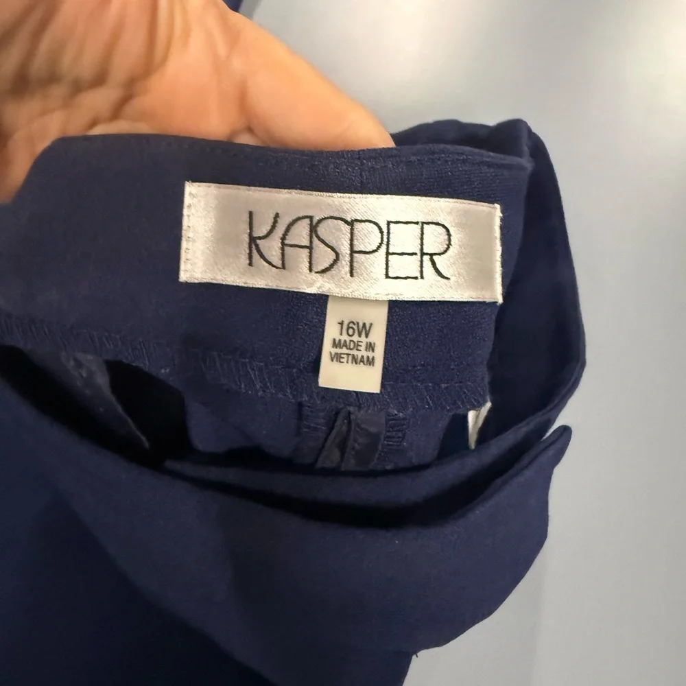 Kasper Navy Women's Two-Piece Suit Jacket & Pants Set - Picture 5 of 5